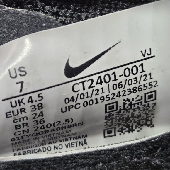 Nike Zoom Fly 4 'Black White' CT2401-001 Women's Running Shoes Size 7 - Picture 9 of 9